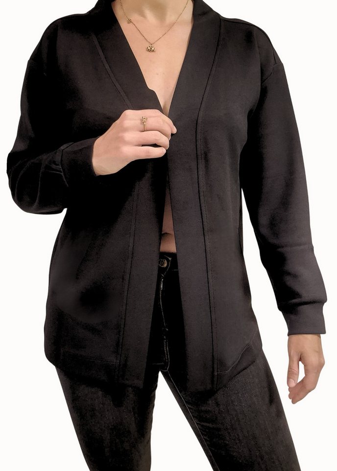 Estefania for woman Kurzjacke 196-9203, offen mit angesetzten Ärmelbündchen sehr elastisches Material von Estefania for woman