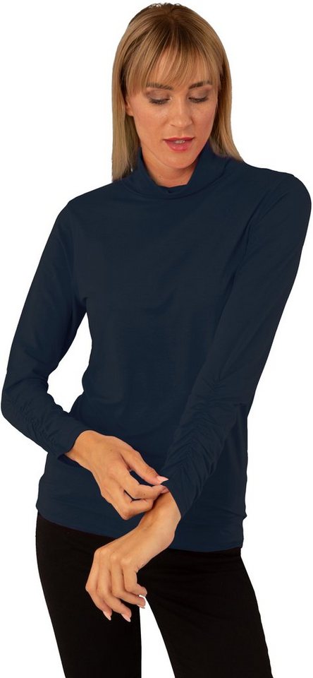 Estefania for woman Rollkragenshirt Basic Langarm-Rolli mit gerafften Ärmel von Estefania for woman