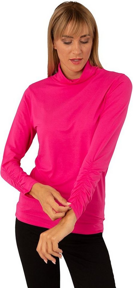 Estefania for woman Rollkragenshirt Basic Langarm-Rolli mit gerafften Ärmel von Estefania for woman