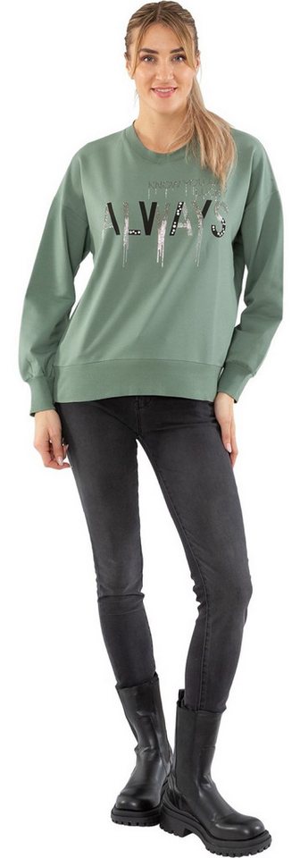 Estefania for woman Rundhalspullover 193-7113, " Always" mit Strassbesatz mit Strassbesatz von Estefania for woman