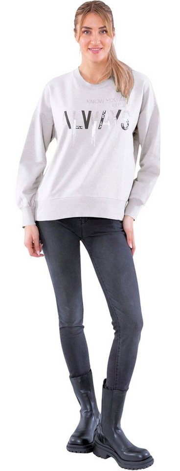 Estefania for woman Rundhalspullover 193-7113, " Always" mit Strassbesatz mit Strassbesatz von Estefania for woman