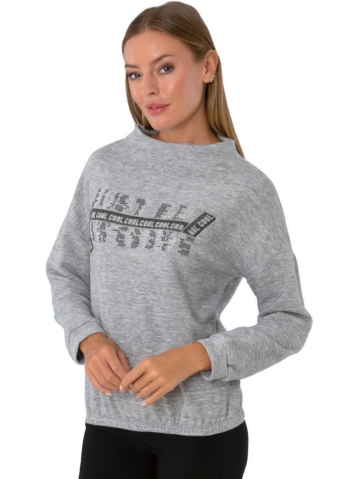 Estefania for woman Rundhalspullover 193-7654, Estefania for woman Pullover " Cool" mit Strasssteinen Estefania for woman Rundhalspullover 193-7654, Estefania for woman Pullover " Cool" mit Strasssteinen von Estefania for woman