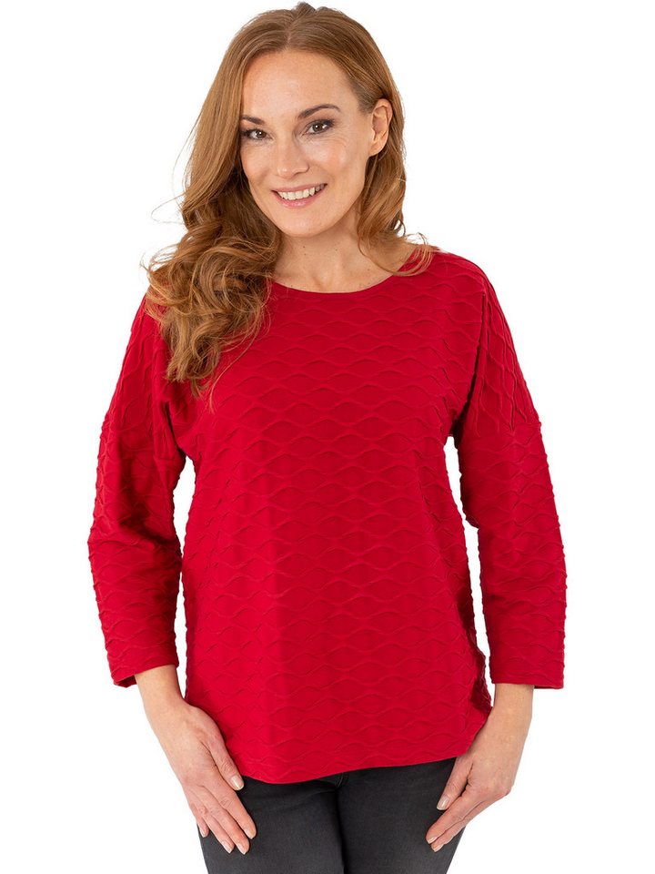 Estefania for woman Rundhalspullover 196-1133, mit Wabenstruktur elastisch von Estefania for woman