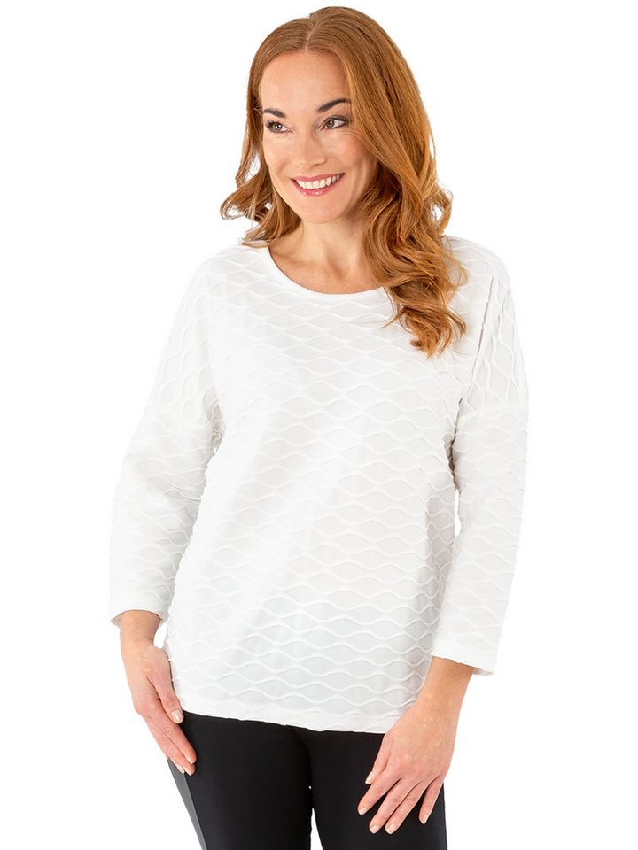 Estefania for woman Rundhalspullover 196-1133, mit Wabenstruktur elastisch von Estefania for woman