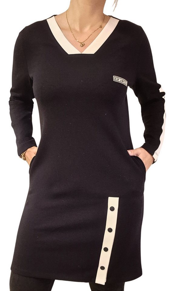 Estefania for woman Scubakleid 193-5200, mit Druckknöpfen und V-Ausschnitt Druckknöpfe am Saum Estefania for woman Scubakleid 193-5200, mit Druckknöpfen und V-Ausschnitt Druckknöpfe am Saum von Estefania for woman