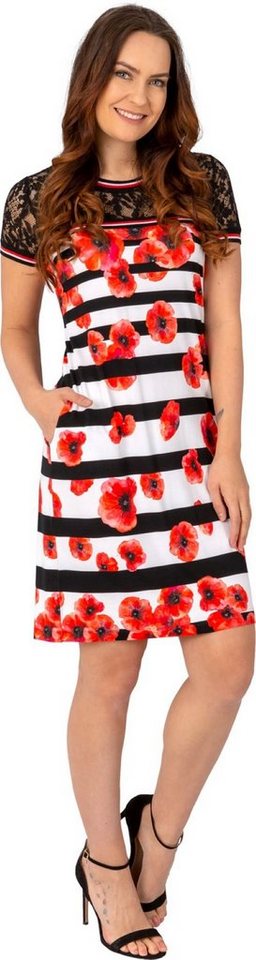 Estefania for woman Sommerkleid 185-5207 mit Spitze und Mohnblumen von Estefania for woman