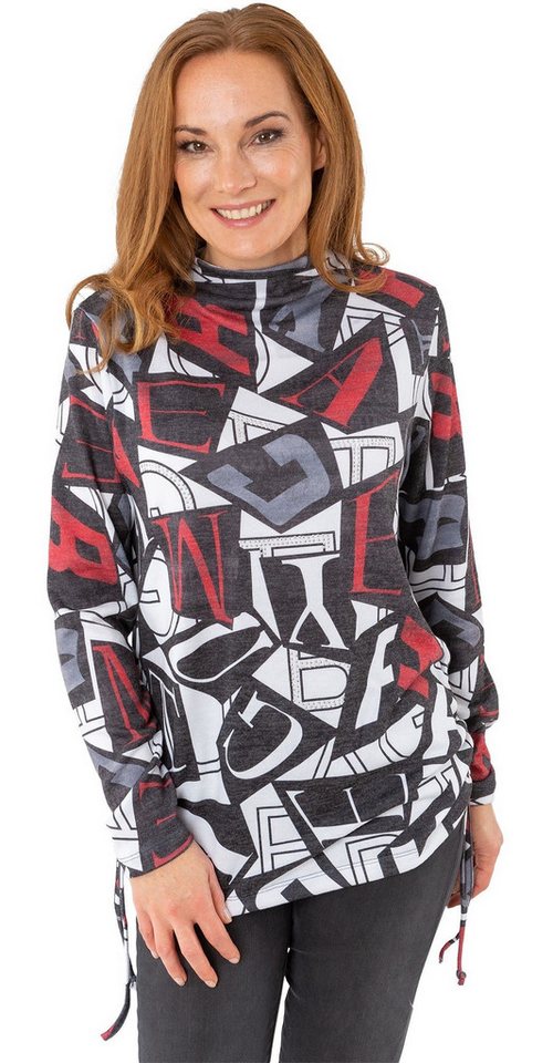 Estefania for woman Stehkragenpullover 196-7647, mit Stehkragen und Strassbesatz Zugband im Saum von Estefania for woman