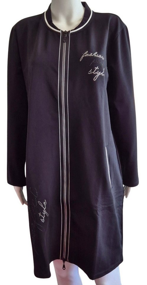 Estefania for woman Sweatjacke 189-9101 Longjacke mit Reißverschluss Strassbesatz von Estefania for woman