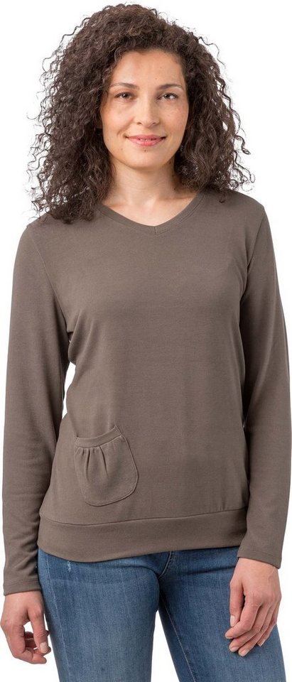 Estefania for woman V-Ausschnitt-Pullover 178-7637 mit kleiner Tasche mit elastischen Bund von Estefania for woman