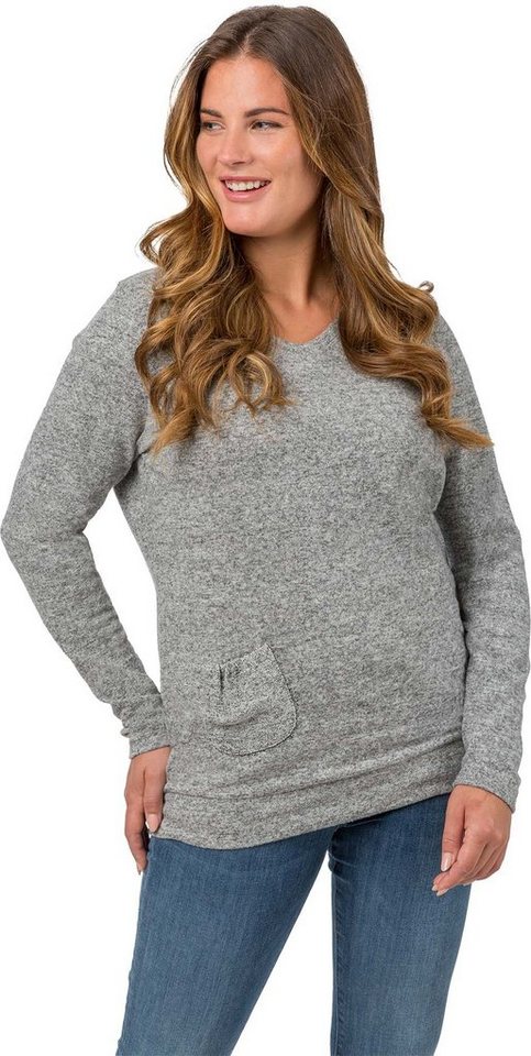 Estefania for woman V-Ausschnitt-Pullover 186-7635 Soft Touch mit kleiner Tasche von Estefania for woman