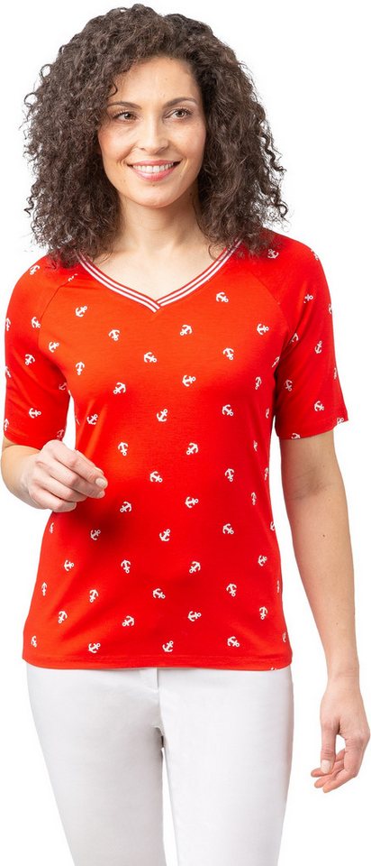 Estefania for woman V-Shirt 184-1206, mit V-Ausschnitt und Ankern Estefania for woman V-Shirt 184-1206, mit V-Ausschnitt und Ankern von Estefania for woman