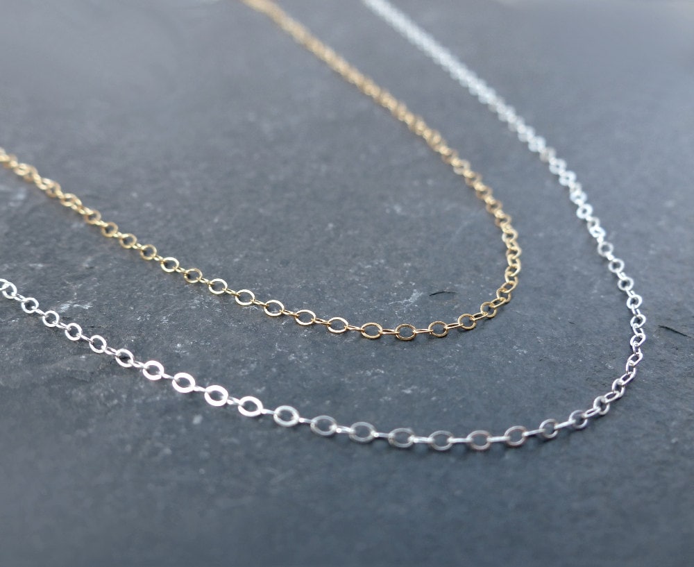 925 Sterling Silber Oder 14K Gold Filled Kette Zierliche, Feine Halskette 925 Sterling Silber Oder 14K Gold Filled Kette Zierliche, Feine Halskette von EstherDobsonArt