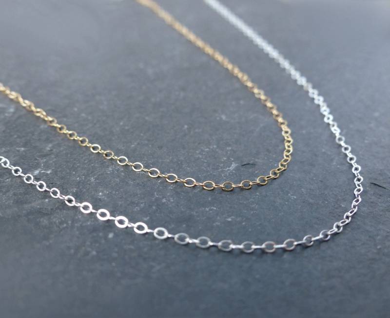 925 Sterling Silber Oder 14K Gold Filled Kette Zierliche, Feine Halskette 925 Sterling Silber Oder 14K Gold Filled Kette Zierliche, Feine Halskette von EstherDobsonArt