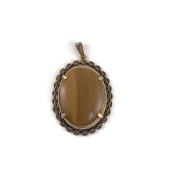 Jahrgang Tigerauge Anhänger - 1960Er Jahre Schmuck Braun Und Gold Jahrgang Tigerauge Anhänger - 1960Er Jahre Schmuck Braun Und Gold von EstherLous