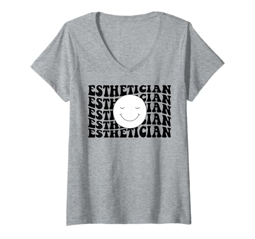 Damen Ästhetiker glückliche Hautpflege Spezialist süße Ästhetiker T-Shirt mit V-Ausschnitt Damen Ästhetiker glückliche Hautpflege Spezialist süße Ästhetiker T-Shirt mit V-Ausschnitt von Esthetician Gift Shopp