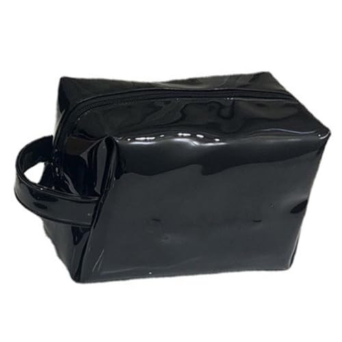 Estink Tragbarer PU Patent Leder -Make -up Tasche Großer Kapazität Kosmetischer Organizer für das Reisen und Tägliche Gebrauch, Langlebige TPU Materialien mit Elegantem Design (Black) von Estink