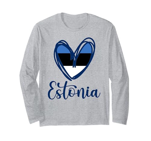 Estland Cute Heart Graphic Estnische Flagge Karte Kinder Langarmshirt von Estonian Estonia Flag Designs