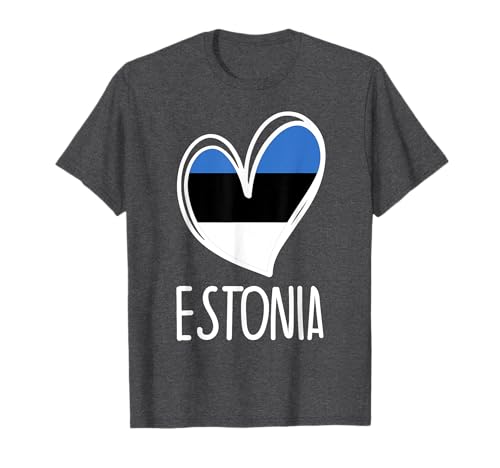 Patriotische Estland-Flagge mit niedlichem Herz, für Jungen und Kinder T-Shirt von Estonian Estonia Flag Designs