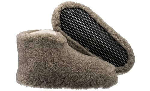 ESTRO Warme Hausschuhe Damen Winter - Hüttenschuhe Herren Pantoffeln Winter Hausstiefel Damen Warme Hausschuhe Herren OLE (39 EU, Hellbraun) von ESTRO