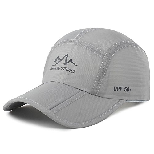 Estwell Baseball Cap, Basecap Herren Damen Baseball Kappen Baseballmütze Faltbarer Verstellbar Baseballkappe für Draussen, Sport und Reisen(B-hell grau) von Estwell