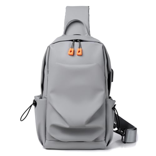 Estwell Brusttasche Sling Bag Schulterrucksack Herren Damen Leichte Umhängetasche Sport Sling Rucksack Wasserdicht PU Leder Crossbody Bag für Wandern Radfahren Reisen von Estwell