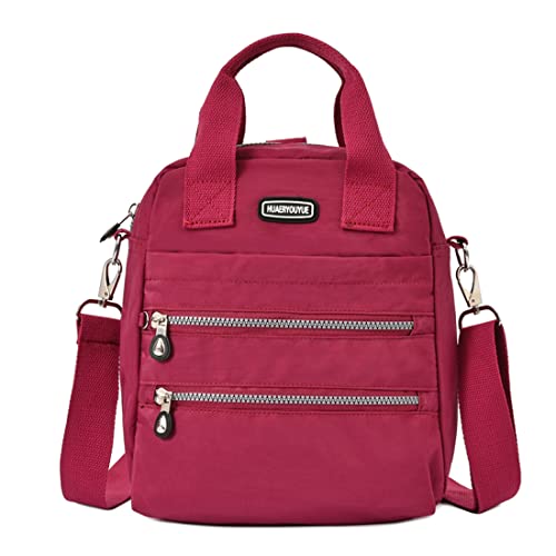 Estwell Damen Mode Rucksack Geldbörse Kleine Crossbody Tasche Mini Rucksack Handtasche Mädchen Schultasche Wasserdicht Nylon Schultertasche Multi Taschen Messenger Bag Casual Reise Tagesrucksack von Estwell