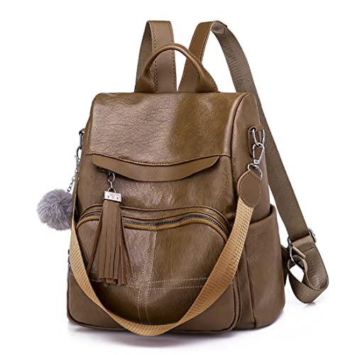 Estwell Rucksack Damen Anti Diebstahl Mode Cityrucksack Wasserdicht PU Leder Reiserucksack Schultertasche Handtasche Casual Tagesrucksack Mädchen Mode Schultasche Schulrucksack von Estwell