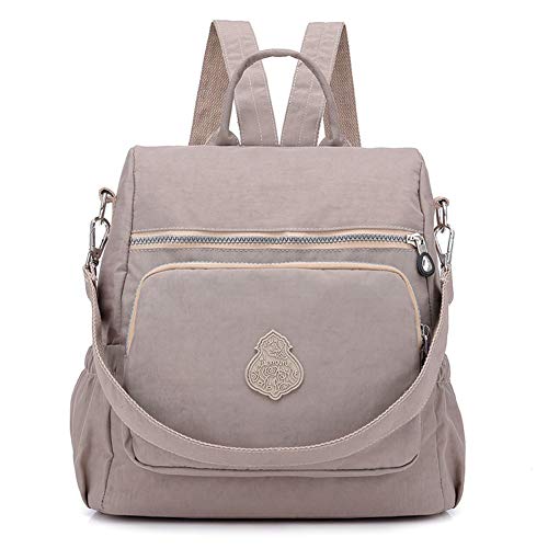 Estwell Rucksack Damen Elegant Schulrucksack Damenrucksack Handtasche Daypack Wasserdicht Nylon Mädchen Schultasche Reiserucksack Anti Diebstahl Rucksäcke, Aprikose von Estwell