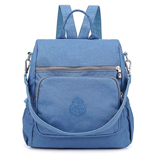 Estwell Rucksack Damen Elegant Schulrucksack Damenrucksack Handtasche Daypack Wasserdicht Nylon Mädchen Schultasche Reiserucksack Anti Diebstahl Rucksäcke, Blau von Estwell