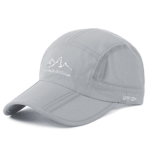 Estwell Sport Trucker Cap Baseballmütze Hut Faltbarer Verstellbar UV Schutz Basecap Baseball Kappe für Damen und Herren (A-hell grau) von Estwell