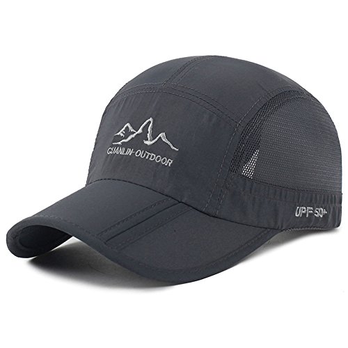 Estwell Baseball Cap, Basecap Herren Damen Baseball Kappen Baseballmütze Faltbarer Verstellbar Baseballkappe für Draussen, Sport und Reisen (A-dunkel grau) von Estwell