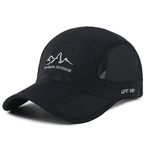 Estwell Baseball Cap, Basecap Herren Damen Baseball Kappen Baseballmütze Faltbarer Verstellbar Baseballkappe für Draussen, Sport und Reisen (A-schwarz) von Estwell