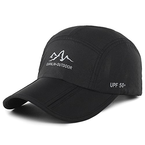 Estwell Baseball Cap, Basecap Herren Damen Baseball Kappen Baseballmütze Faltbarer Verstellbar Baseballkappe für Draussen, Sport und Reisen(B-schwarz) von Estwell