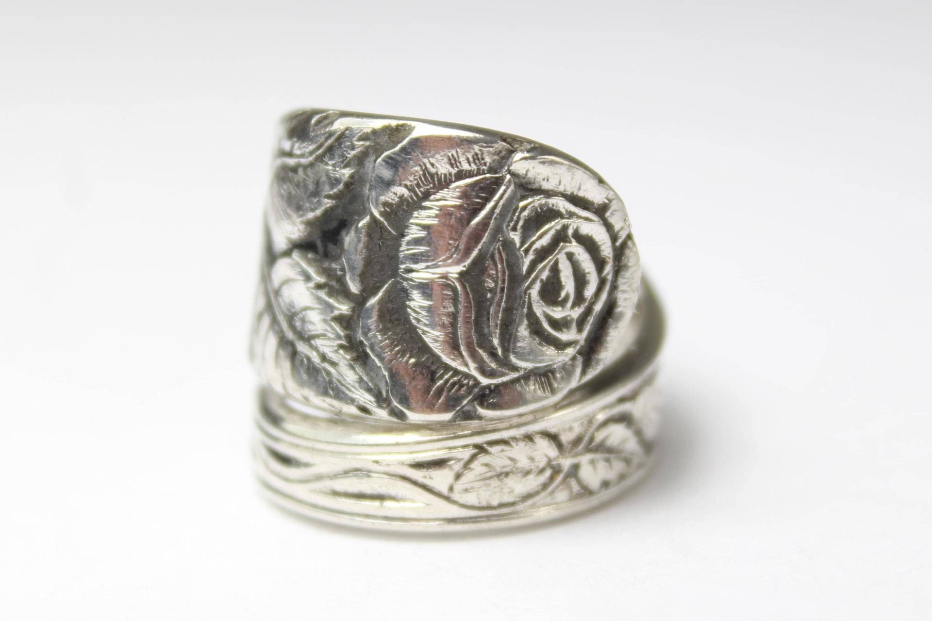 Rosen Besteckschmuck, Schmuck Ring, Ca. 56 | 17, 8 Ring Aus Besteck von Etagere2000