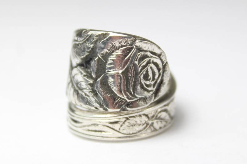 Rosen Besteckschmuck, Schmuck Ring, Ca. 56 | 17, 8 Ring Aus Besteck von Etagere2000