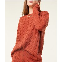 Pullover aus strick mit zopfmuster und u-boot-ausschnitt    von Etam