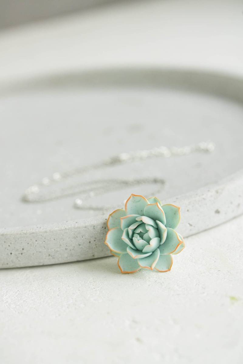 Blaue Sukkulenten Halskette Sn009 von EtenIren