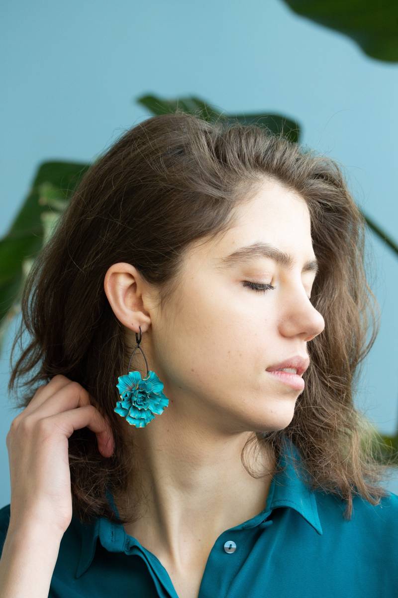 Gebrannte Orange Blumen Ohrringe Baumeln Statement Gebrannte Orange Blumen Ohrringe Baumeln Statement von EtenIren