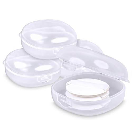 Etenpo 4 Packungen runde Baumwollhalter für Reisen, Haargummi-Behälter, Reise-Qtip-Halter, geeignet für Make-up-Entferner, Wattebällchen, Organizer zum Sammeln von kleinen Gegenständen, Schmuck (8,9 x von Etenpo