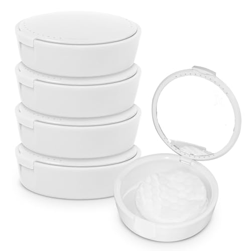 Etenpo Kunststoff-Baumwoll-Halter mit Spiegel, 4 Stück, Kosmetik-Wattepad-Halter, tragbar, für Reisen und versiegelt, geeignet für Make-up-Entferner, Wattebällchen, Perlen, Weiss/opulenter Garten Etenpo Kunststoff-Baumwoll-Halter mit Spiegel, 4 Stück, Kosmetik-Wattepad-Halter, tragbar, für Reisen und versiegelt, geeignet für Make-up-Entferner, Wattebällchen, Perlen, Weiss/opulenter Garten von Etenpo