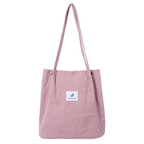 Etercycle Cord Umhängetasche Damen, Schultertasche Groß Cord Tasche Lässige Tote Handtasche Fashion Stofftasche für Alltag, Büro, Schulausflug und Einkauf - Rosa Etercycle Cord Umhängetasche Damen, Schultertasche Groß Cord Tasche Lässige Tote Handtasche Fashion Stofftasche für Alltag, Büro, Schulausflug und Einkauf - Rosa von Etercycle