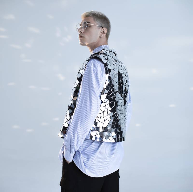 Silber Weste Spiegel Mann Kostüm/Gebrochenes Glas Stil Weihnachts Cosplay Anzug Jacke - Von Etereshop_M204 von EtereShop