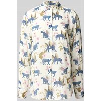 ETERNA Regular Fit Bluse aus Viskose im Allover-Look in Offwhite, Größe 44 von Eterna
