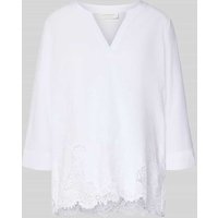 ETERNA Regular Fit Bluse mit Motiv-Stitching in Weiss, Größe 44 von Eterna