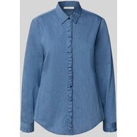 ETERNA Relaxed Fit Hemdbluse mit Rüschenbesatz in Marine, Größe 46 ETERNA Relaxed Fit Hemdbluse mit Rüschenbesatz in Marine, Größe 46 von Eterna