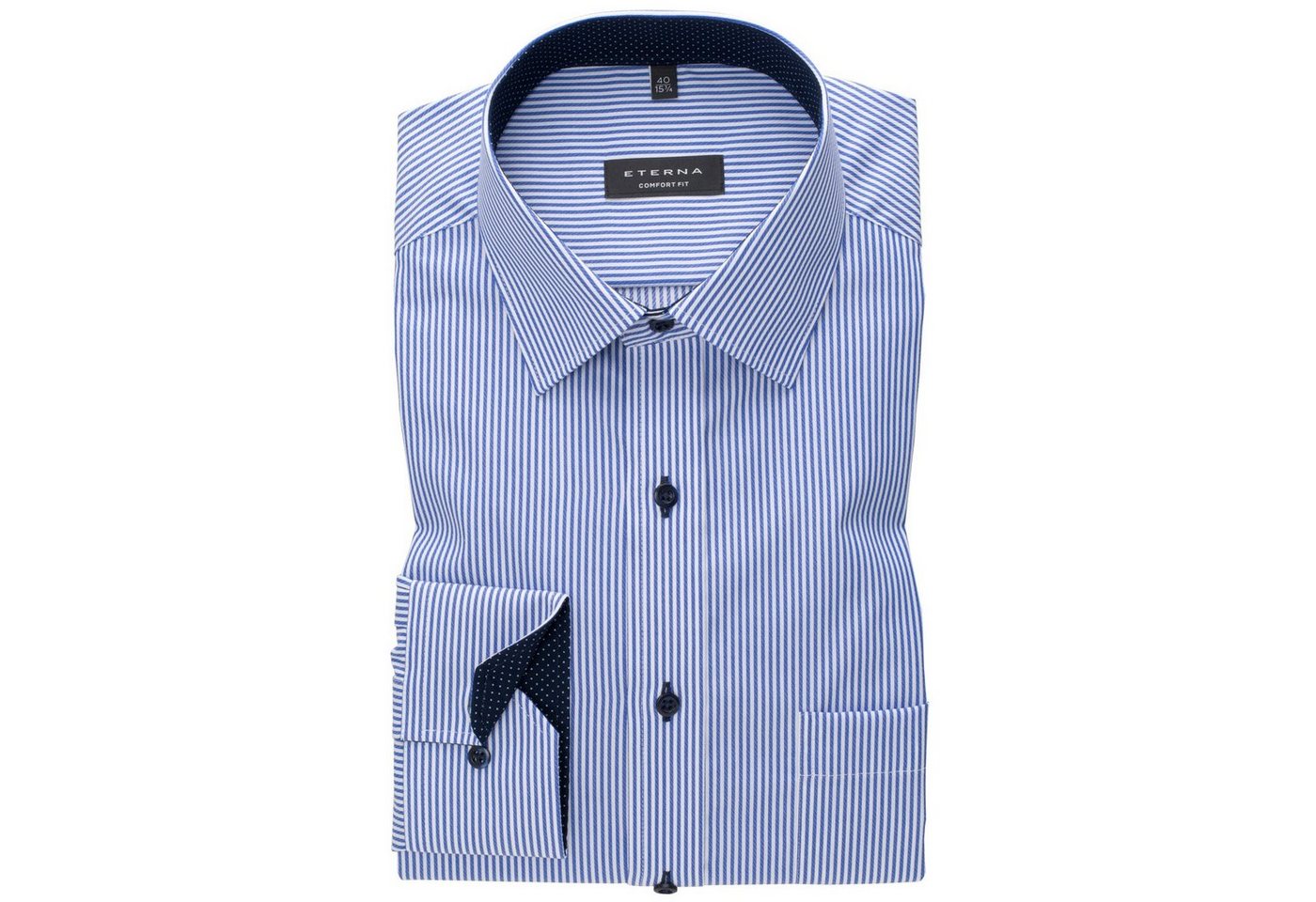 Eterna Businesshemd Eterna XXL Businesshemd bügelfrei Streifen blau-weiß Eterna Businesshemd Eterna XXL Businesshemd bügelfrei Streifen blau-weiß von Eterna