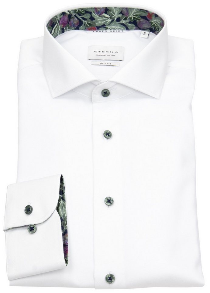 Eterna Businesshemd Slim Fit stark tailliert bügelfrei Haifischkragen von Eterna