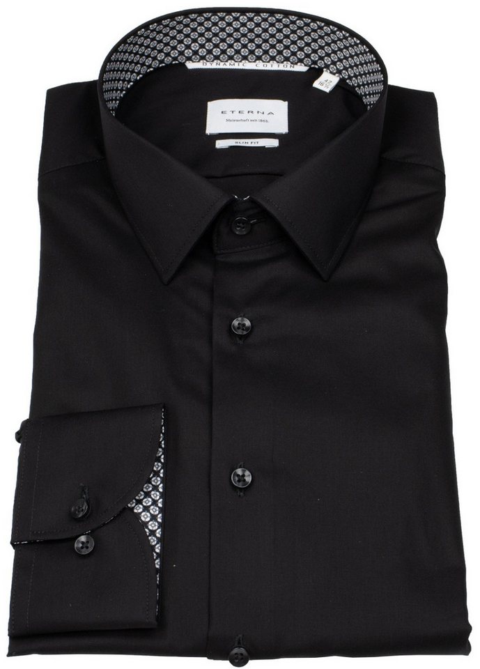 Eterna Businesshemd Slim Fit stark tailliert bügelfrei Kentkragen von Eterna