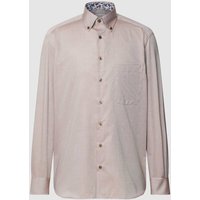 Eterna Comfort Fit Business-Hemd mit Button-Down-Kragen in Sand, Größe 43 von Eterna
