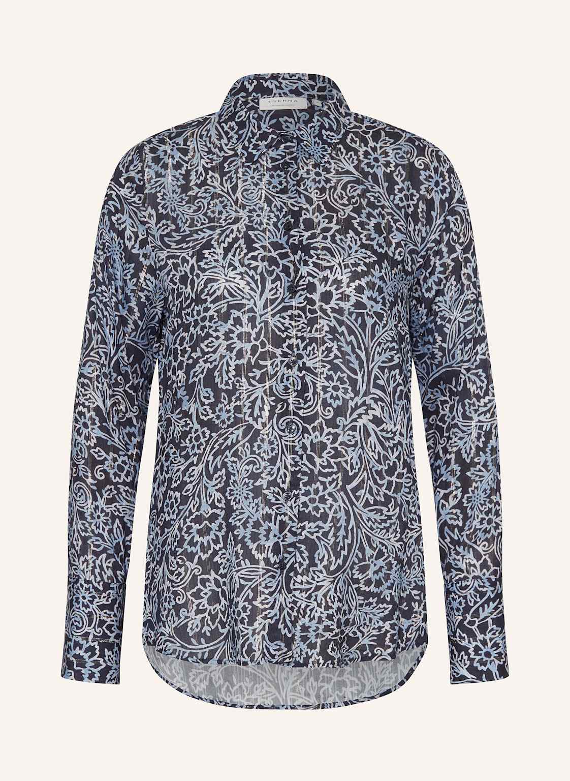 Eterna Hemdbluse Mit Glitzergarn blau von Eterna